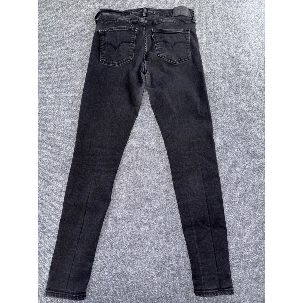 Levis 720 High Rise Super Skinny Jeans Faded Black Denim Womens 29 x 27 - Picture 9 of 13